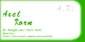 axel korn business card